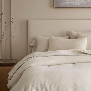 Quince European Linen Natural Chambray Duvet Cover Full/Queen